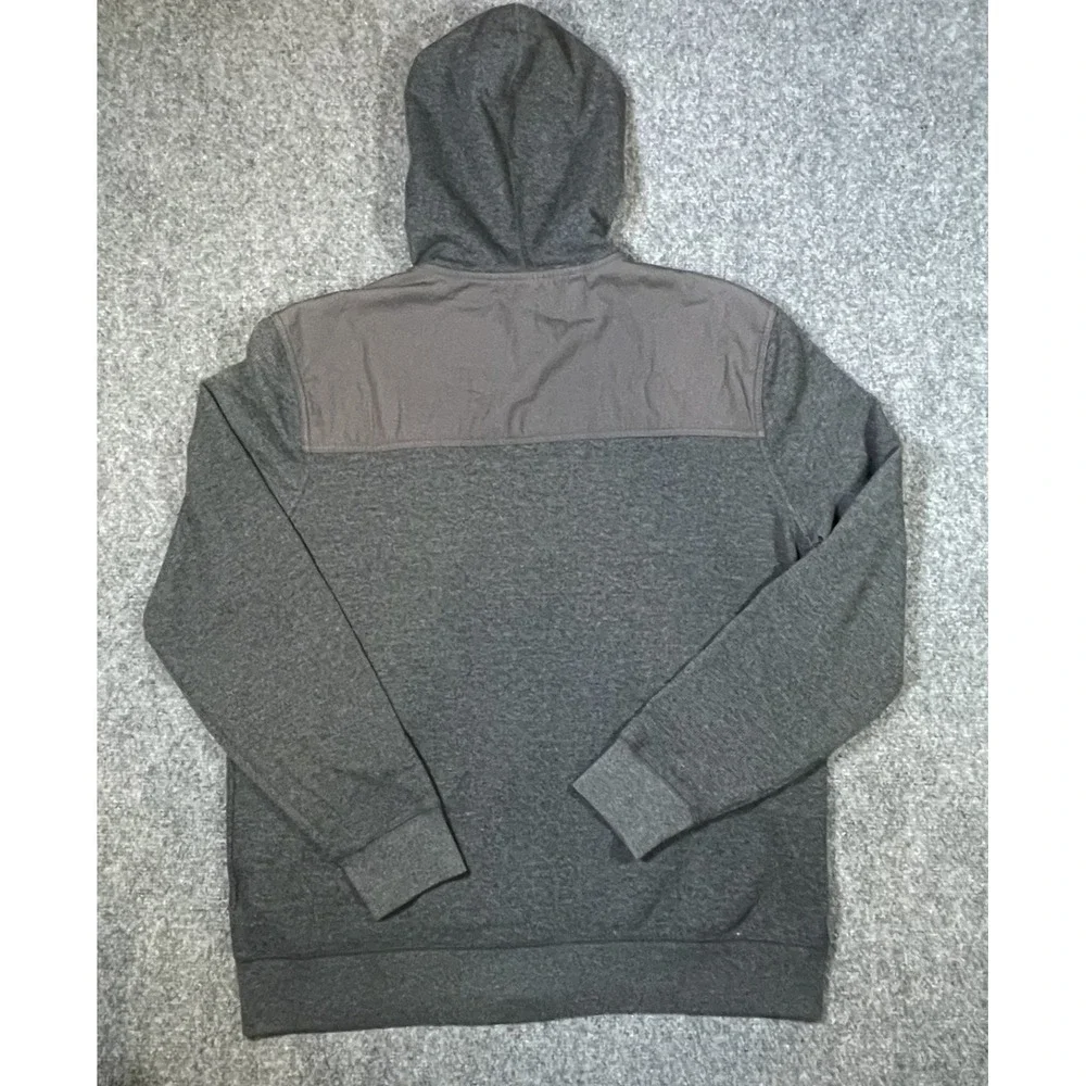 Banana Republic Full-Zip Hoodie Mens XLarge Gray Patch Pockets Mixed Fabrics